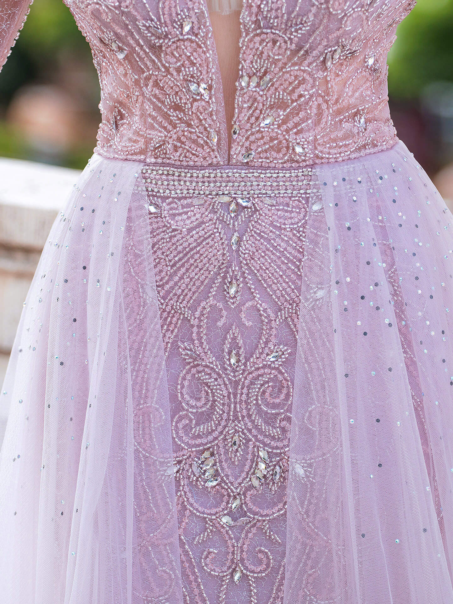 Mermaid V-neck Beaded Luxurious Fashion Formal Evening Dresses Long Sleeve Floor Length Prom Dresses