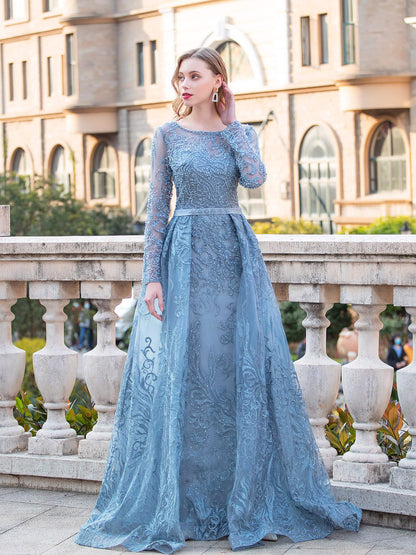 Mermaid / Trumpet  Fashion Formal Evening Dresses Long Sleeve Floor Length Prom Dresses