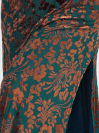 Vintage Plain V-Neck Short Sleeves Velvet Tea-Length Mother of the Bride Dress With Slit