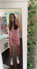 Vestido ajustado rosa, vestido rosa de fiesta Y2124