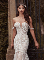 CHANDELA Charming Wedding Dresses Scoop Spaghetti Straps Trumpet Appliques Bridal Gown Robe De Mariée For Women Custom Made-payinti