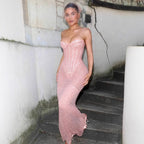 Sequin Fishbone Form-Fitting Strapless Prom Dress