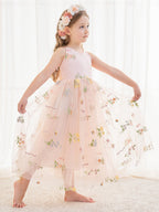 Vestido rosa de tul con corte en A y largo hasta los tobillos (2003227599)