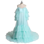 Elegantes vestidos de maternidad con hombros descubiertos para sesiones de fotos, vestido maxi para mujeres embarazadas, accesorios de fotografía, vestido largo de embarazo 