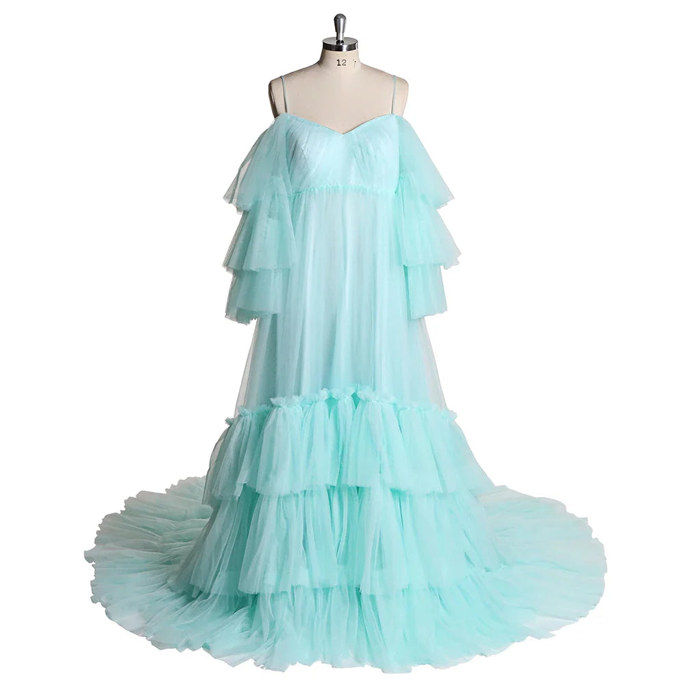 Elegantes vestidos de maternidad con hombros descubiertos para sesiones de fotos, vestido maxi para mujeres embarazadas, accesorios de fotografía, vestido largo de embarazo 