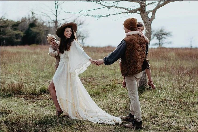 Big Flar Sleeves Maternity Dresses for Photo Shoot Stretch Waist  Photography Dresses Baby Shower Dress YEWEN SY21829