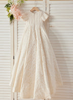 A-Linie Spitze Sweep Zug Elfenbein Kleid (010146744) 