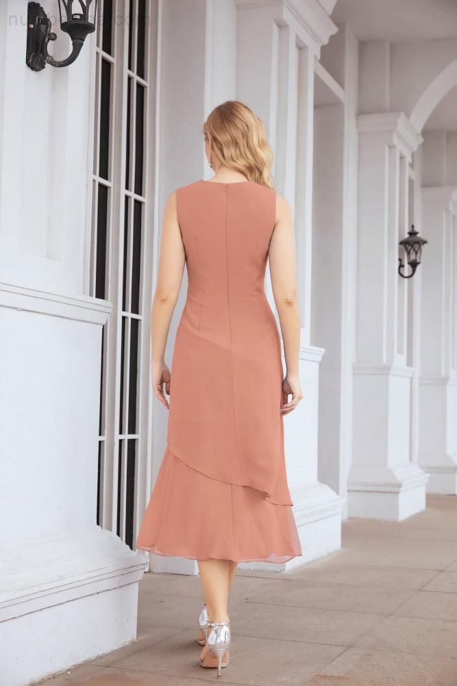 Vestido formal de fiesta Sunnderly de dos piezas, corte A, para madre de la novia, SY28072 