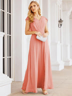 Vestidos de dama de honor Sunnderly con capa, vestido formal de fiesta con espalda descubierta para madre de la novia SY28058 
