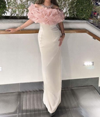 Elegantes Plissee Off Shoulder Etui Langes Abendkleid Partykleid Y7594