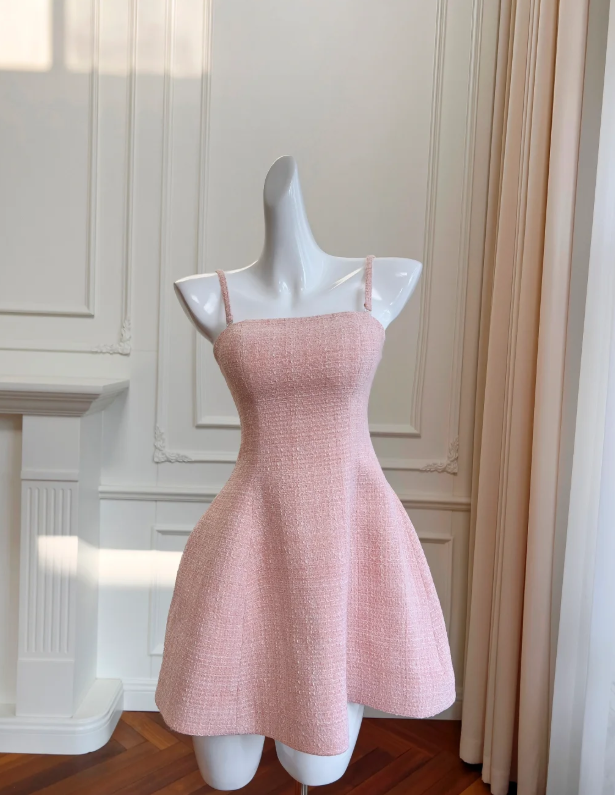 Vestido rosa de fiesta corto en forma de A, vestido de bienvenida Y8577