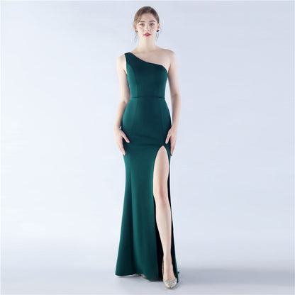 Simple Satin Evening Dress