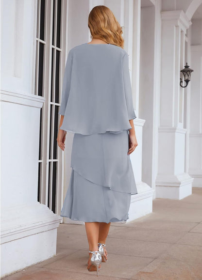 Sunnderly Chiffon Spring Mother of The Bride Dresses A-Line Plus Size for Women Formal Prom Gowns
