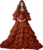 Puffy Tüll Robe Umstandskleid für Fotoshooting Transparente Braut Dessous Hochzeitskleid Lange Baby Shower Schwangerschaftskleider 