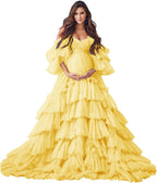 Puffy Tüll Robe Umstandskleid für Fotoshooting Transparente Braut Dessous Hochzeitskleid Lange Baby Shower Schwangerschaftskleider 