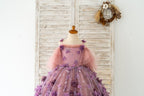 Duchesse-Linie/Princess-Linie 3D-Blumen Tüll Bodenlanges Kleid 