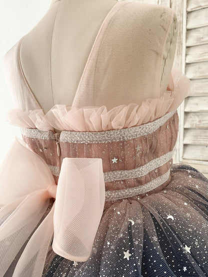 Stunning Blue Ombre Tulle Knee-length Girl Dress