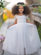 Vestido bohemio de encaje hasta los tobillos para niña de las flores
