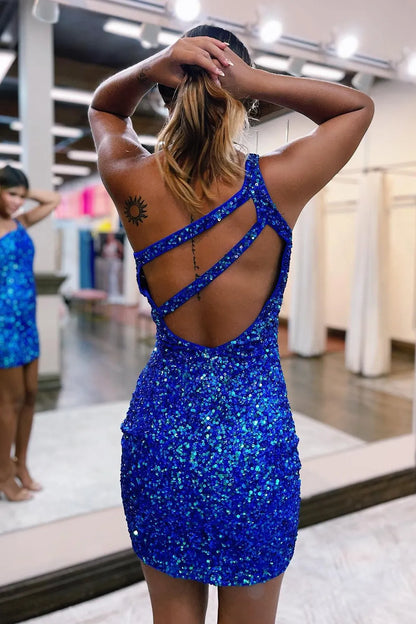 Magdalena | Vestido de fiesta ajustado con lentejuelas y un solo hombro