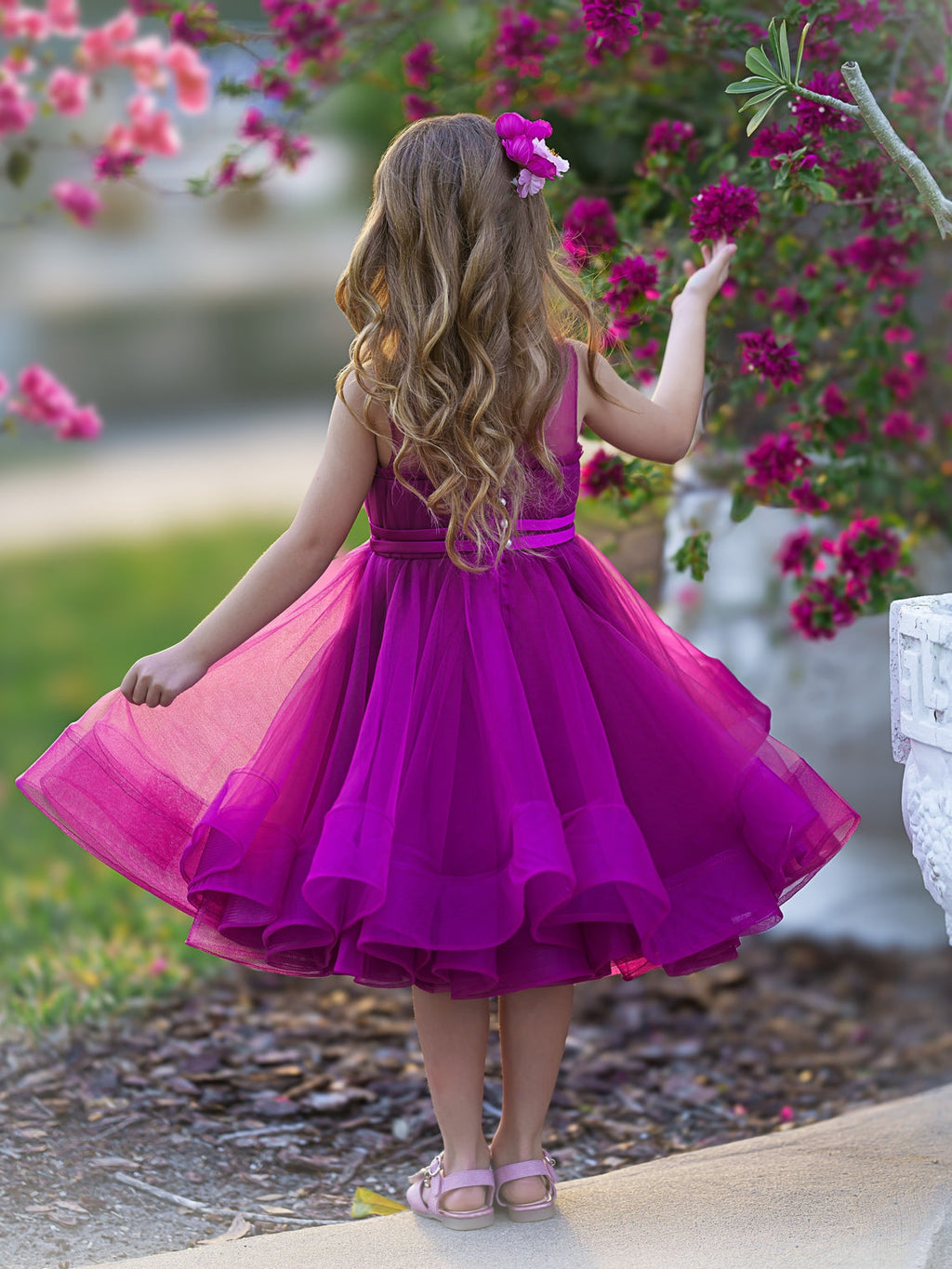 Duchesse-Linie/Princess-Linie Tüll Knielanges Blumenmädchenkleid 