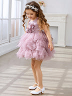 Duchesse-/Prinzessinnen-Tüll-Knielanges Baby-Mädchen-Kleid 