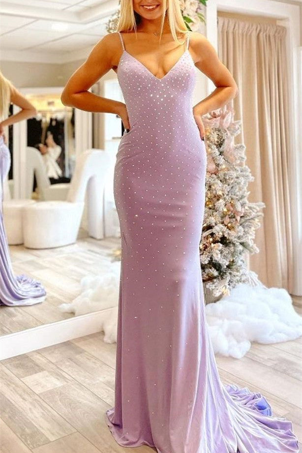Hellblaues langes Ballkleid mit Bindeband im Meerjungfrauen-Stil