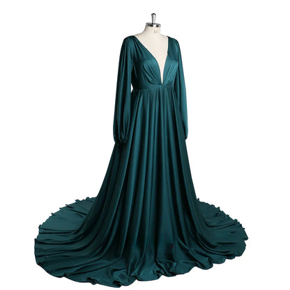 Full Sleeves Maternity Dresses Long Beach Photography Dresses Baby Shower Dress for Pregnant Woman Sunnderly Plus Size SY220528