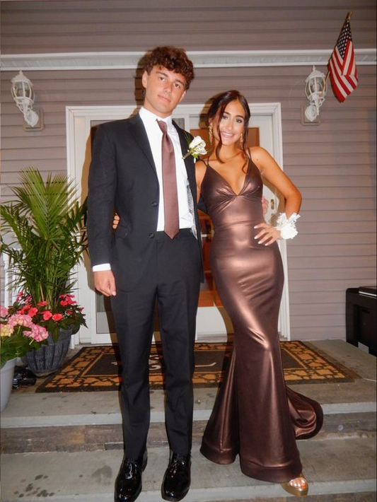 Elegant Mermaid V Neck Evening Dress Chic Evening Gown Y7408