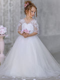 Prinzessinnen-Ballkleid für Mädchen mit Spitzendetails 