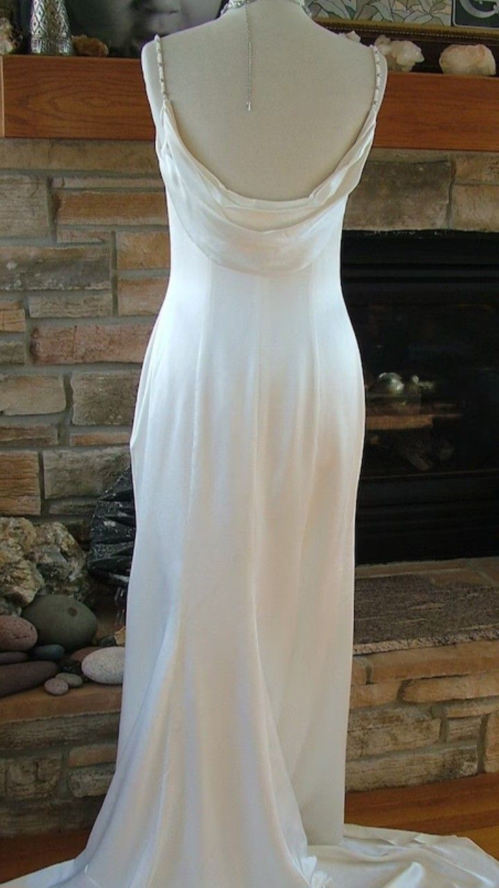 Vestido de novia largo blanco brillante, vestido de invitada de boda Y4399