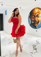 Vestido corto plisado rosa intenso sin tirantes para fiesta de bienvenida, vestido de cumpleaños Y7853