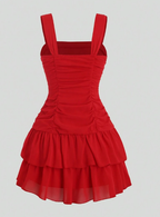 Vestido corto de fiesta con corte en A, sin mangas, estilo chaleco Y1940