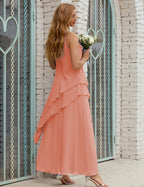 Vestidos de gasa largos de talla grande para madre de la novia, vestido formal de dama de honor para graduación SY28019 