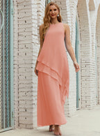 Vestidos de gasa largos de talla grande para madre de la novia, vestido formal de dama de honor para graduación SY28019 