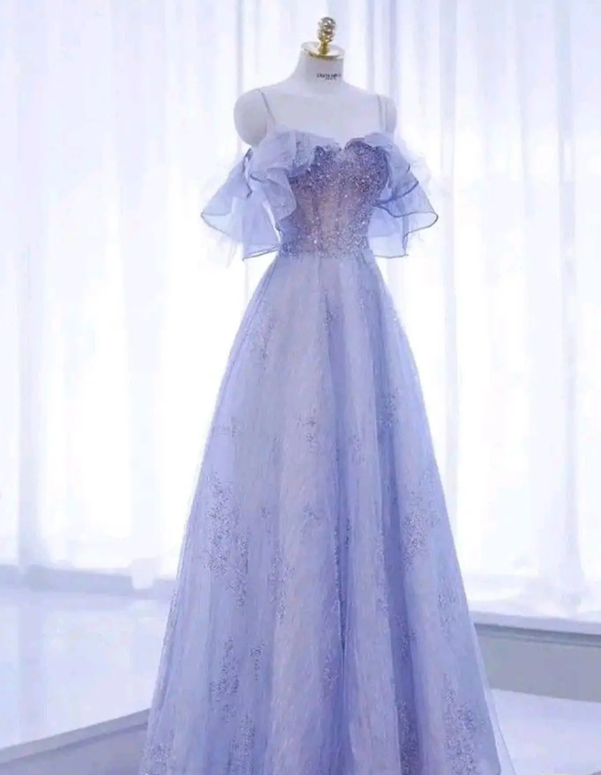 Glitzerndes Tüll-Pailletten-A-Linien-Ballkleid mit Feen-Motiv Y7793