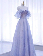 Glitzerndes Tüll-Pailletten-A-Linien-Ballkleid mit Feen-Motiv Y7793