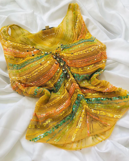 Hübsches V-Ausschnitt Chiffon Pailletten Zweiteiliges Abendkleid Y8299