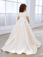 A-Linie Spitze Sweep Zug Elfenbein Kleid (010146744) 