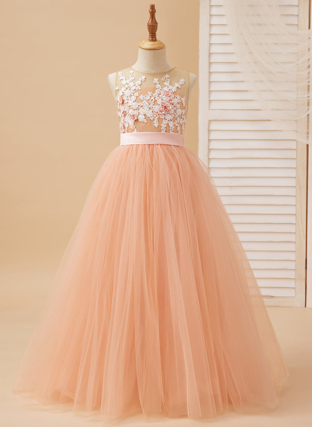 Duchesse-/Princess-Linie Tüll Bodenlanges Kleid 