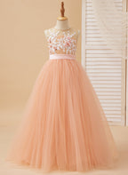 Duchesse-/Princess-Linie Tüll Bodenlanges Kleid 