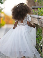Vestido bohemio de encaje hasta los tobillos para niña de las flores