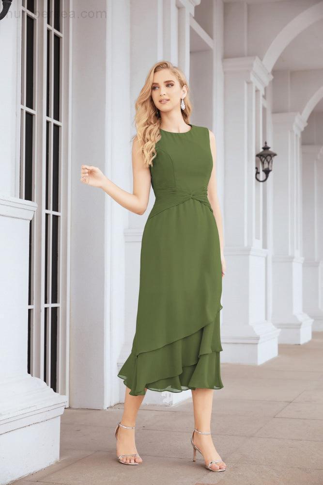 Vestido formal de fiesta Sunnderly de dos piezas, corte A, para madre de la novia, SY28072 