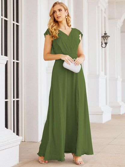 Sunnderly Brautjungfernkleider Cape Formales Ballkleid Rückenfreies Kleid für die Mutter der Braut SY28058 
