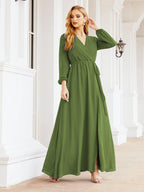 Sunnderly Women's Chiffon Bridesmaid Dress A line Long Sleeves Formal Evening Prom Gown for Wedding Guest SY28032