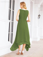 Vestido formal de fiesta Sunnderly de dos piezas, corte A, para madre de la novia, SY28073 