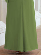 Vestido formal de fiesta Sunnderly, largo, para madre de la novia, con capa con volantes, SY28026 