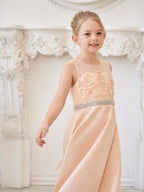 A-Linie Satin Tüll Sweep/Pinsel zug Champagner Kleid (010226776) 