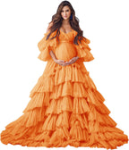 Puffy Tüll Robe Umstandskleid für Fotoshooting Transparente Braut Dessous Hochzeitskleid Lange Baby Shower Schwangerschaftskleider 