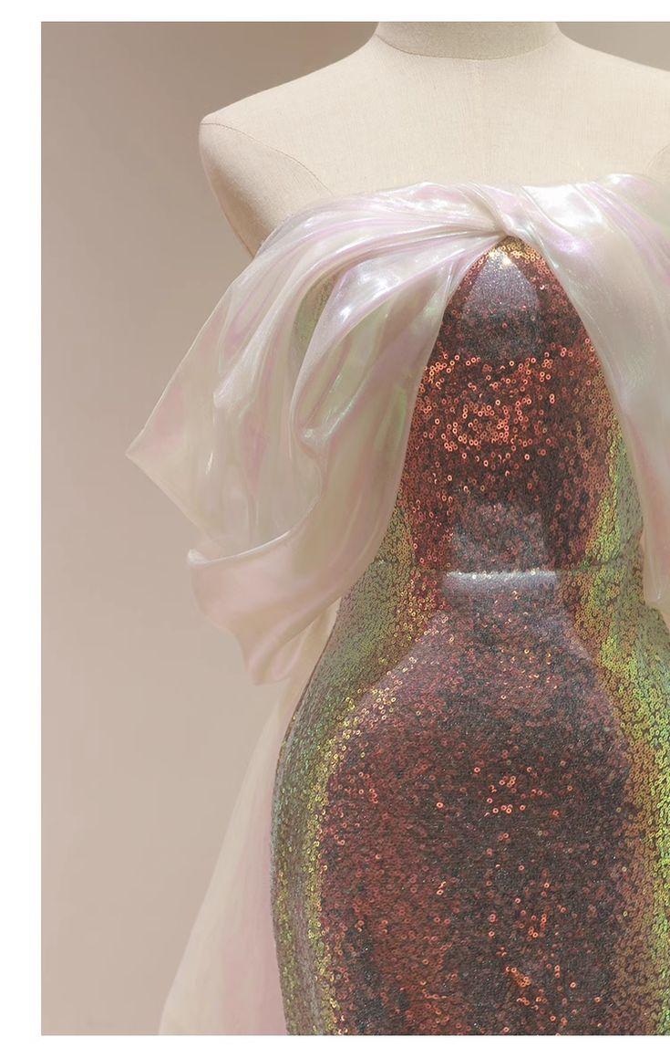 Charmantes Pailletten-Meerjungfrau-Abendkleid, glänzend, lang, Ballkleid Y7687