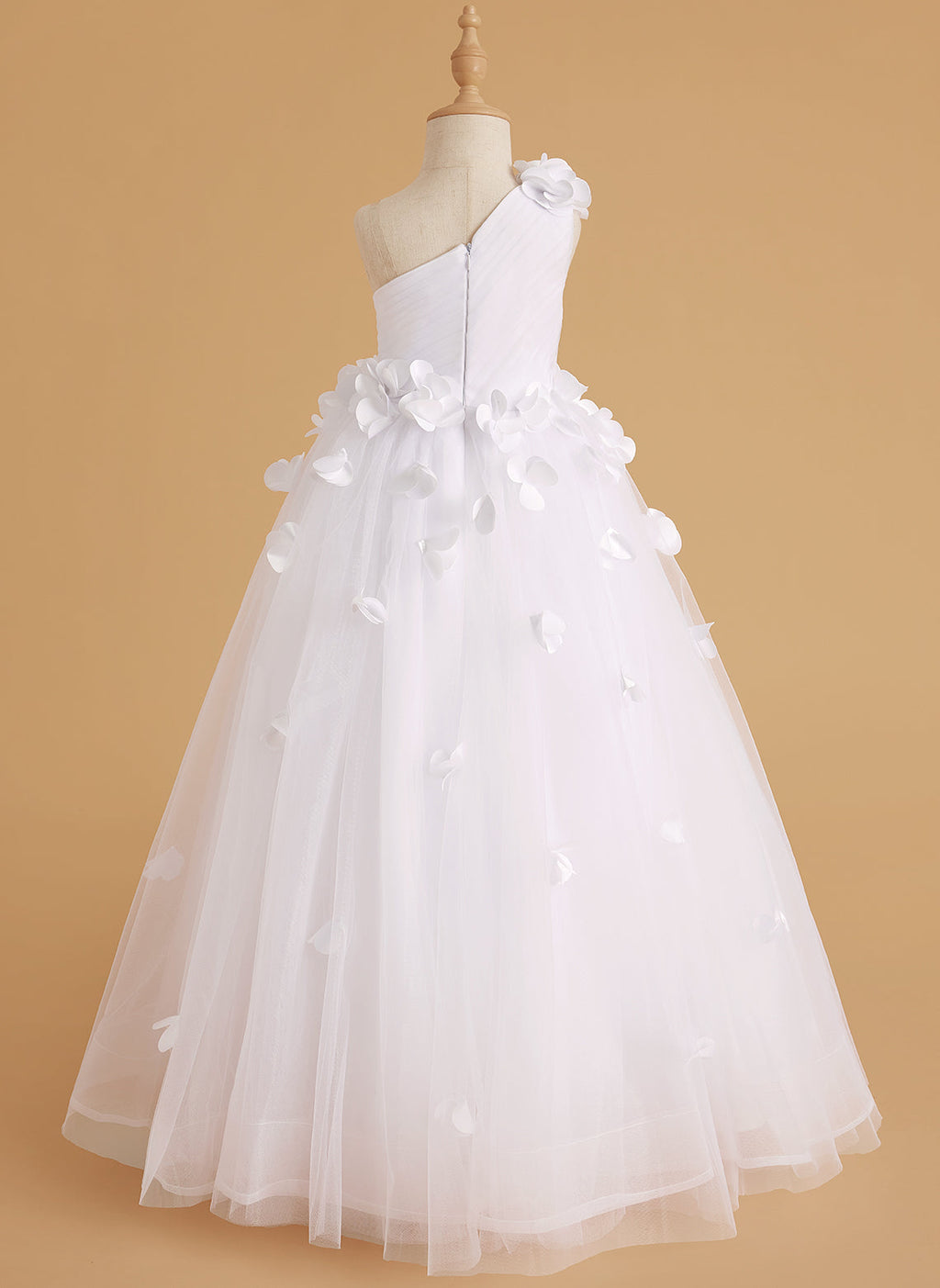 Duchesse-Linie/Princess-Linie Tüll Bodenlang Blumenmädchenkleid 